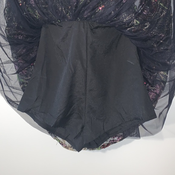 NWOT Fashion Nova Floral Sequins Bustier Top Strapless Babydoll Dress - Picture 16 of 16